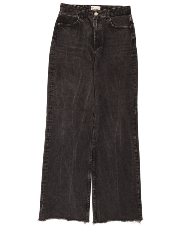 Zara Womens High Rise Wide Leg Jeans EU 40 Medium W30 L34 Black