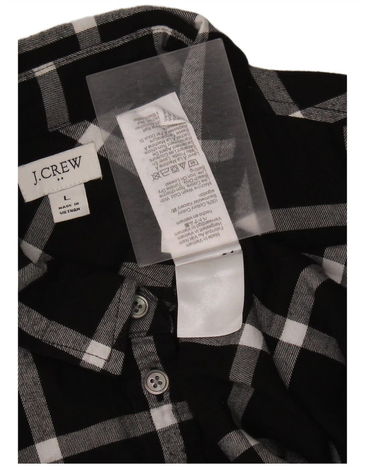 J. CREW Γυναικείο φανελένιο πουκάμισο UK 16 Large Black Check Cotton