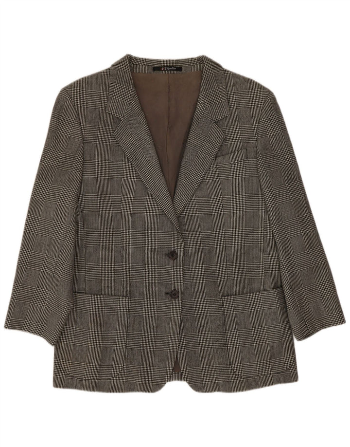 Dack's γυναικείο σακάκι σακάκι με 2 κουμπιά UK 14 Medium Grey Houndstooth Classic