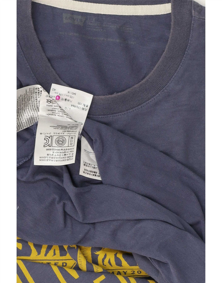 Ανδρικό γραφικό μπλουζάκι Levi's Top μεγάλο μπλε βαμβακερό