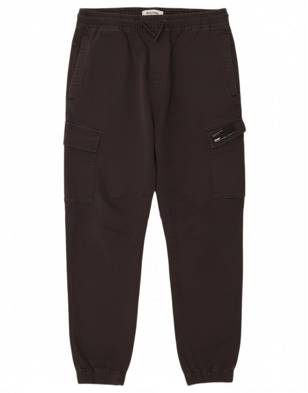 Zara Ανδρικό Joggers Παντελόνι Cargo EU 42 Large W32 L28 Μαύρο βαμβακερό