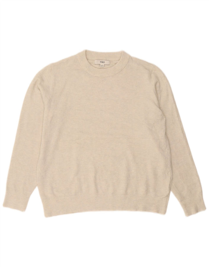 Marks & Spencer Γυναικείο πουλόβερ με λαιμόκοψη UK 14 Medium Off White