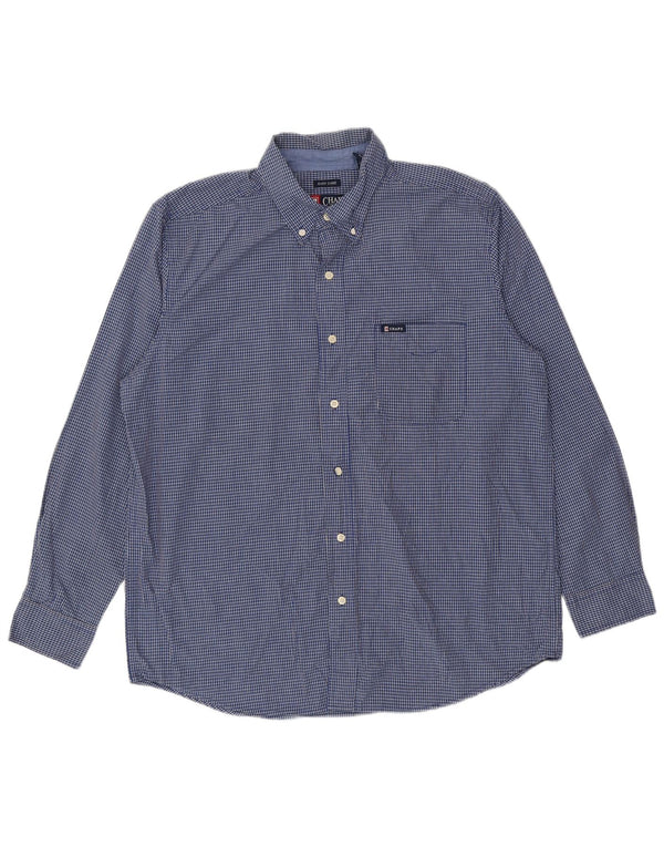 Chaps Ανδρικό πουκάμισο Easy Care Large Blue Check Cotton