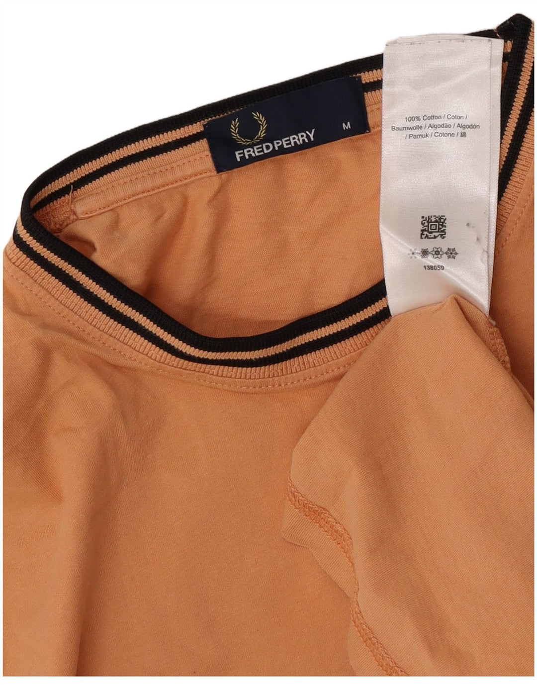 Fred Perry Ανδρικό T-Shirt Top Βαμβακερό μεσαίο πορτοκαλί ριγέ
