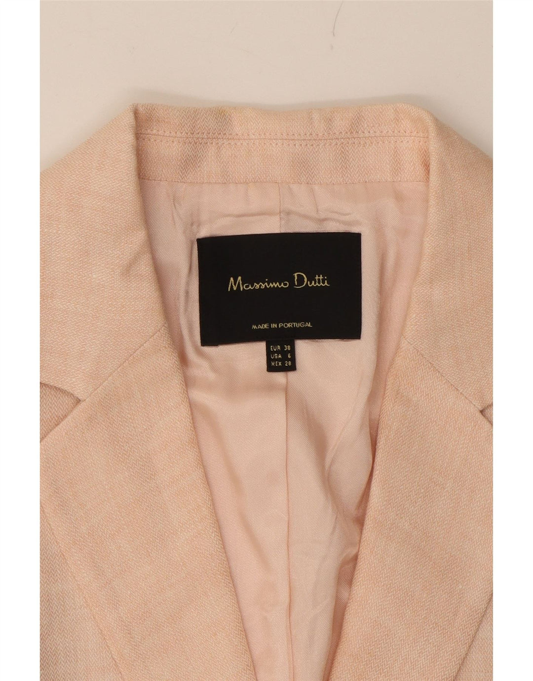 MASSIMO DUTTI Womens 1 Button Blazer Jacket EU 38 Small Pink Linen Vintage Massimo Dutti and Second-Hand Massimo Dutti from Messina Hembry 