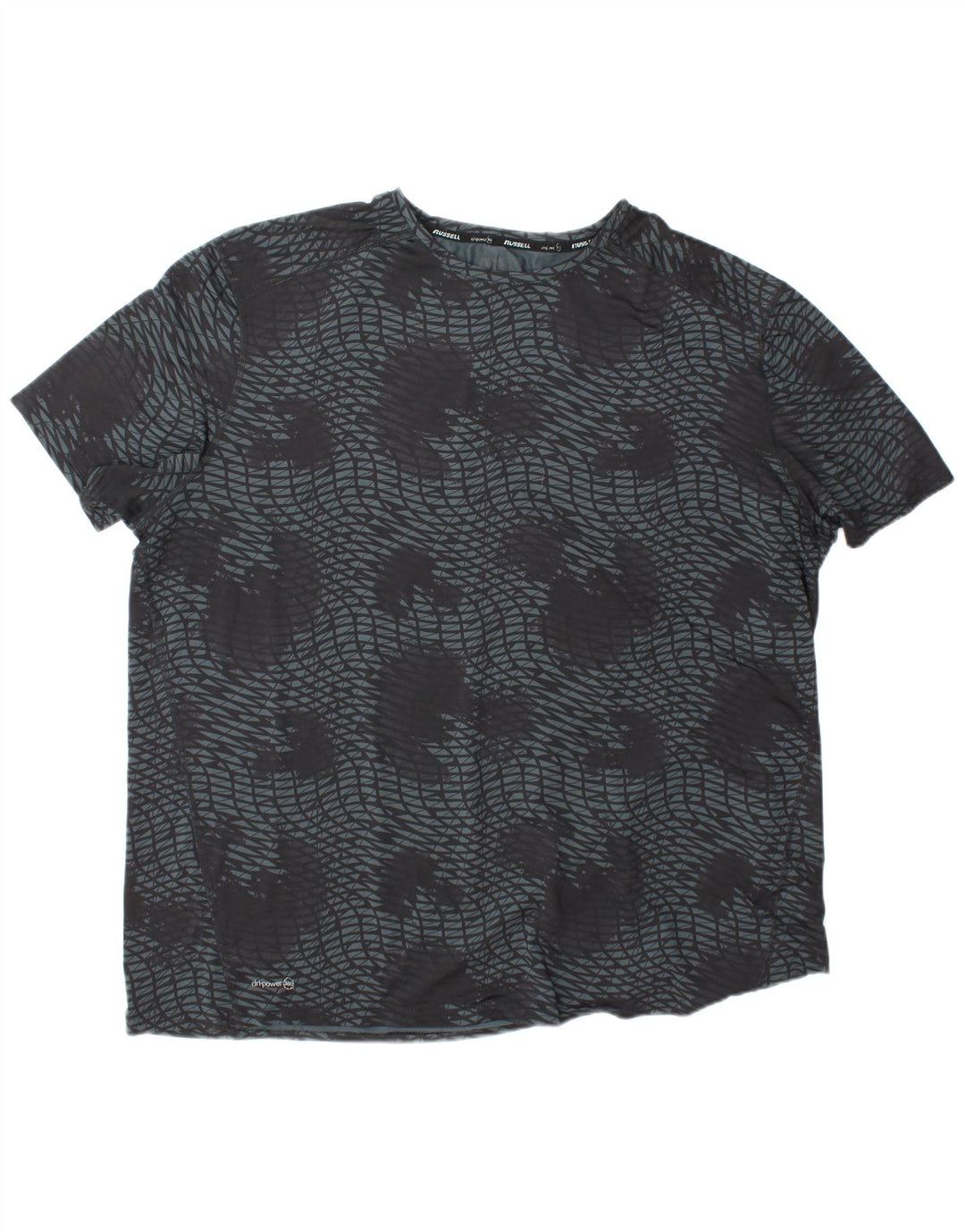 RUSSELL ATHLETIC Ανδρικό T-Shirt Dri-Power Top 2XL Γκρι γεωμετρικό πολυεστέρα