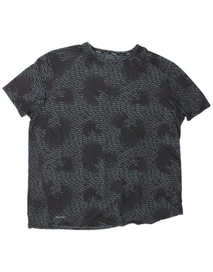 RUSSELL ATHLETIC Ανδρικό T-Shirt Dri-Power Top 2XL Γκρι γεωμετρικό πολυεστέρα