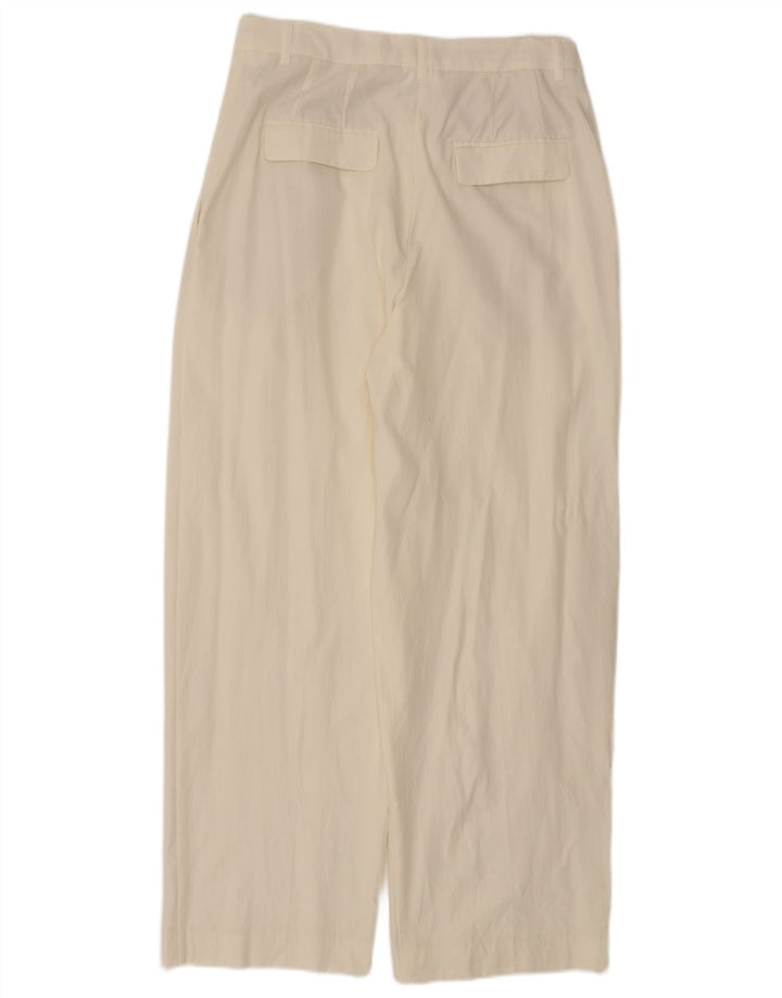 Zara Γυναικείο παντελόνι Chino με καρφίτσες Medium W28 L29 Λευκό Lyocell