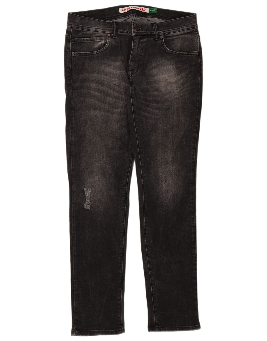 Carrera Mens 717 Distressed Slim Jeans W34 L32 Μαύρο βαμβακερό
