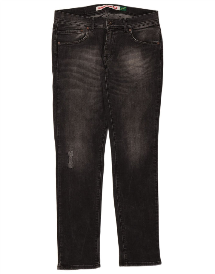 Carrera Mens 717 Distressed Slim Jeans W34 L32 Μαύρο βαμβακερό