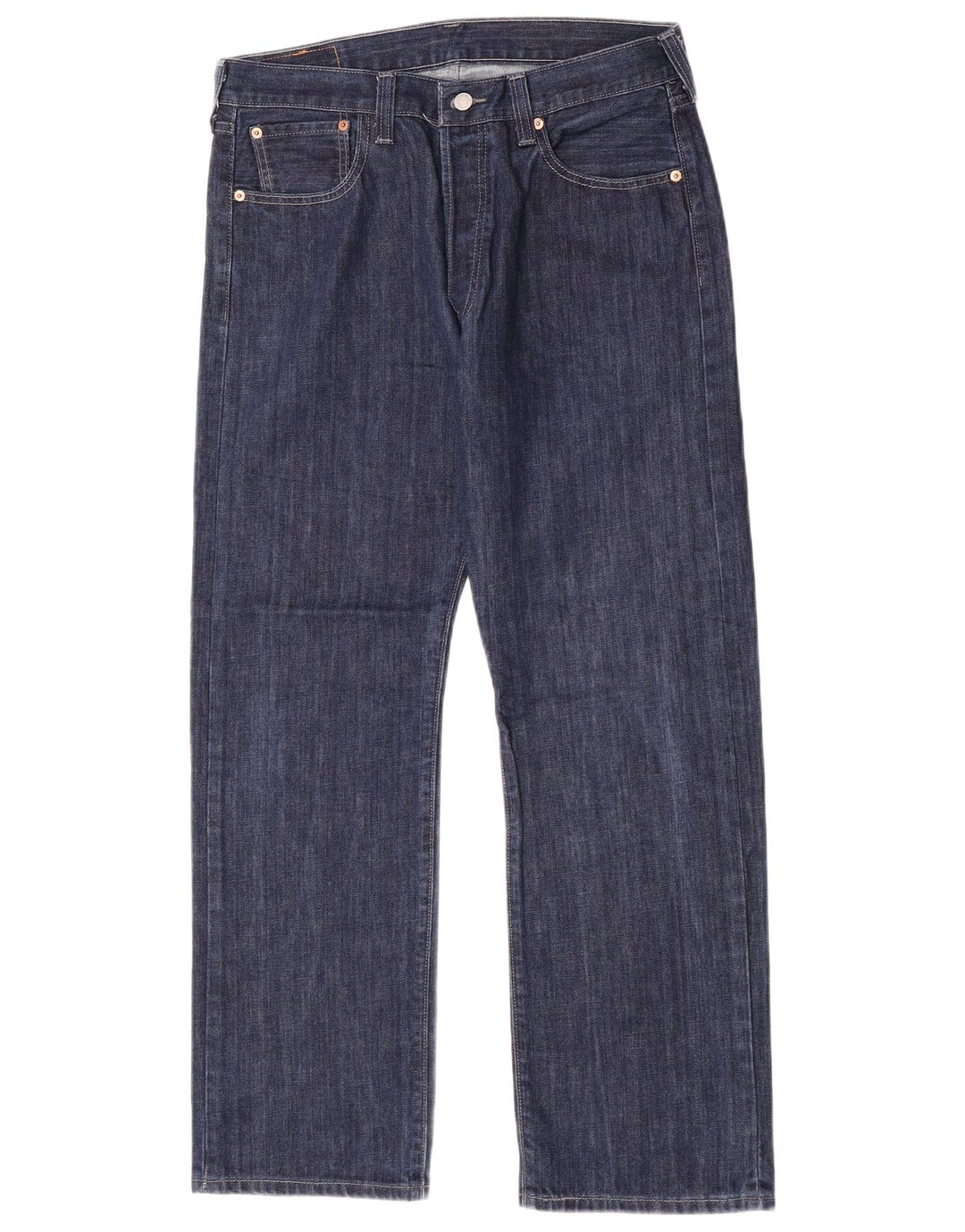 Levi's Mens 501 Straight Jeans W36 L30 Navy Blue Cotton