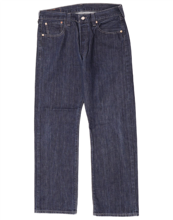 Levi's Mens 501 Straight Jeans W36 L30 Navy Blue Cotton