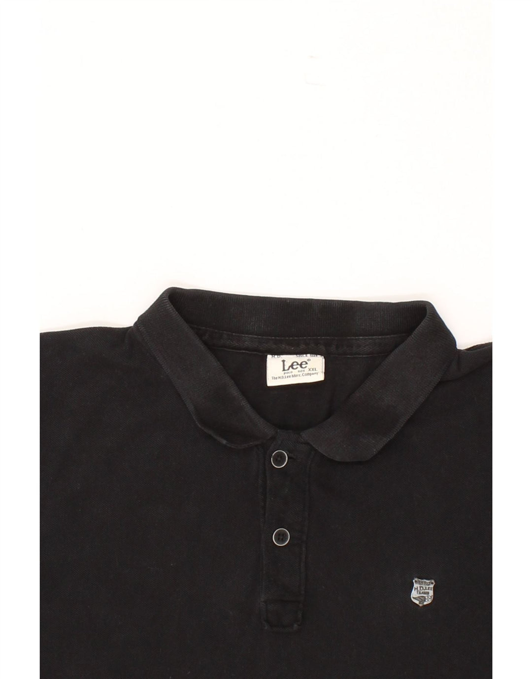 LEE Mens Polo Shirt 2XL Black Cotton Vintage Lee and Second-Hand Lee from Messina Hembry 