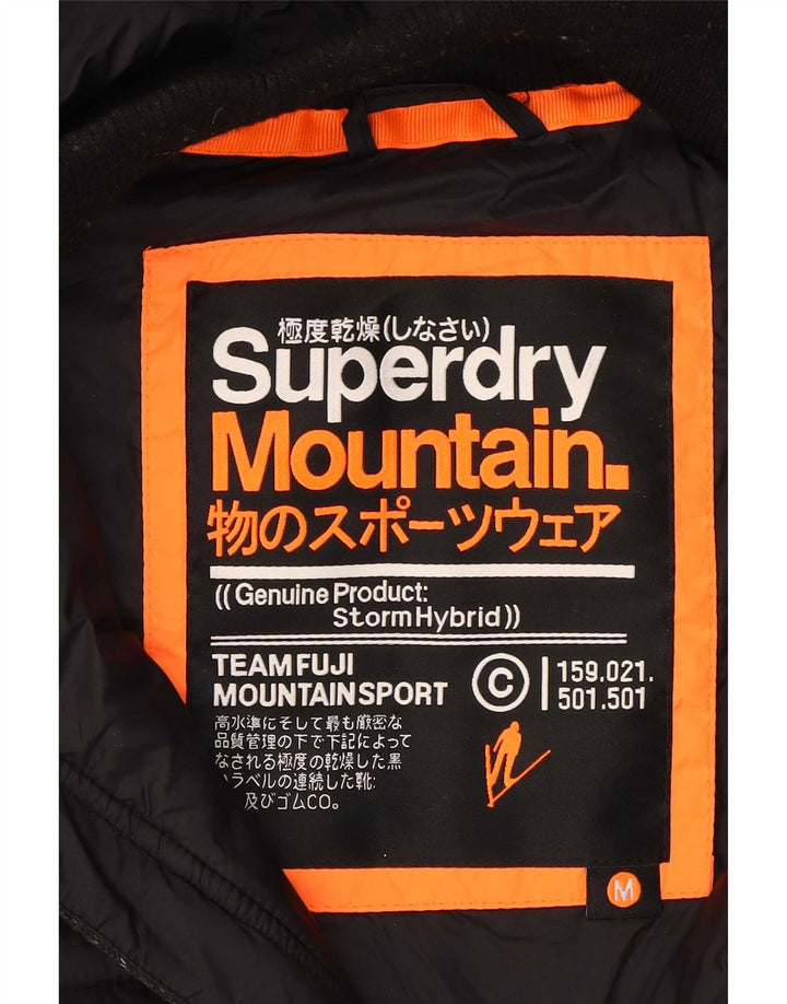 Superdry γυναικείο μπουφάν με κουκούλα UK 14 μεσαίου μαύρου πολυεστέρα
