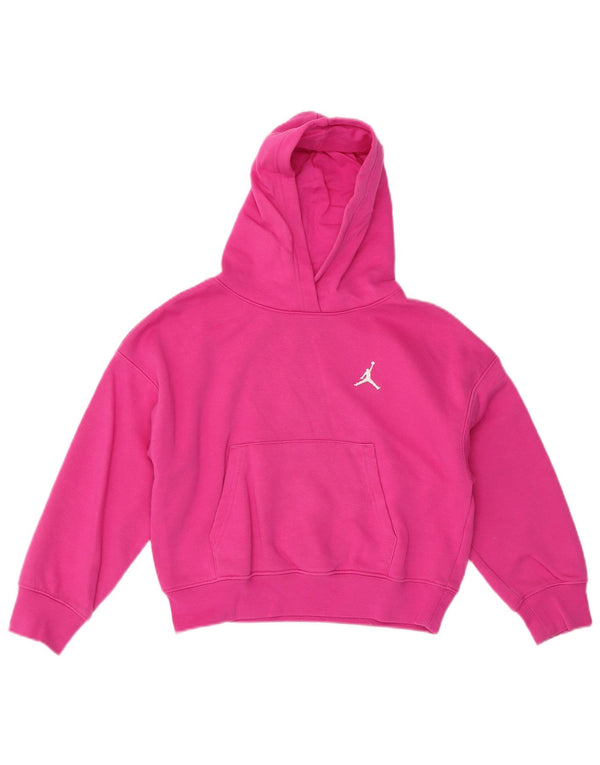 Jordan Girls Loose Fit Hoodie Jumper 8-9 ετών Small Pink Cotton Sports