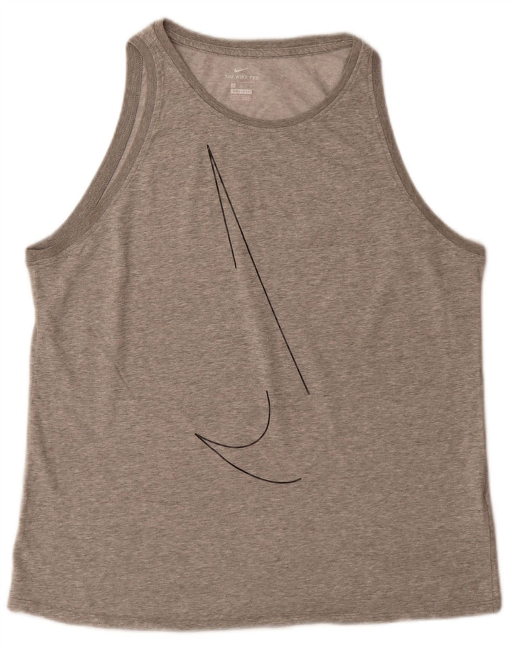 Γραφικό γιλέκο Nike, ανδρικό Dri Fit, μεγάλο γκρι βαμβακερό