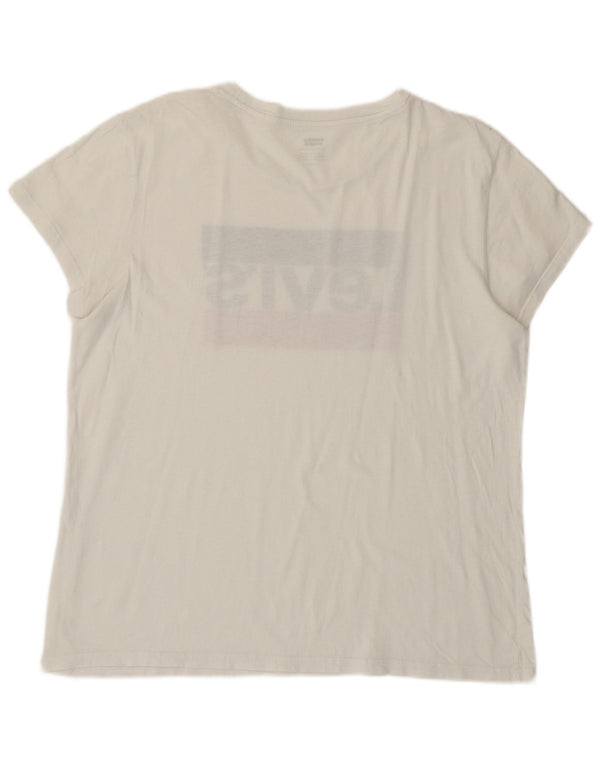 Γυναικείο γραφικό T-Shirt LEVI'S Top UK 16 Large White