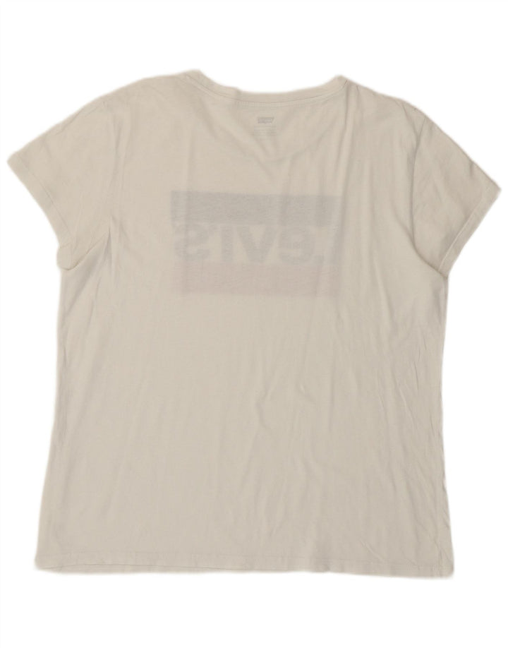 Γυναικείο γραφικό T-Shirt LEVI'S Top UK 16 Large White