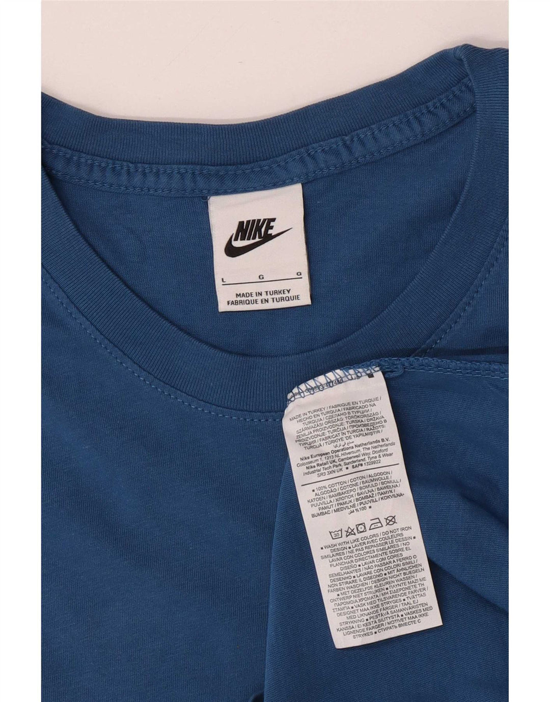 Ανδρικό μπλουζάκι Nike, μεγάλο μπλε βαμβακερό