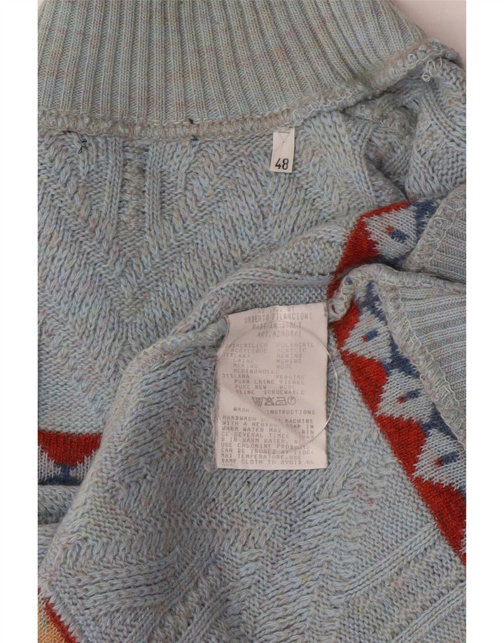 Ανδρικό πουλόβερ με λαιμόκοψη Umberto Bilancioni IT 48 Medium Blue