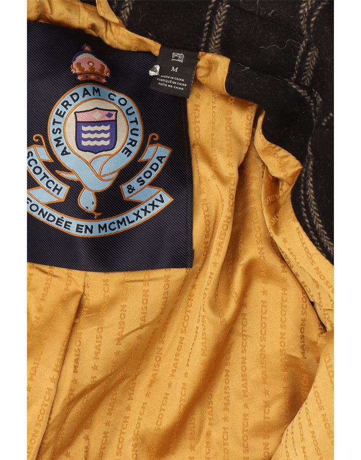 Scotch & Soda Γυναικείο παλτό με διπλό στήθος UK 14 Medium Μαύρο ριγέ