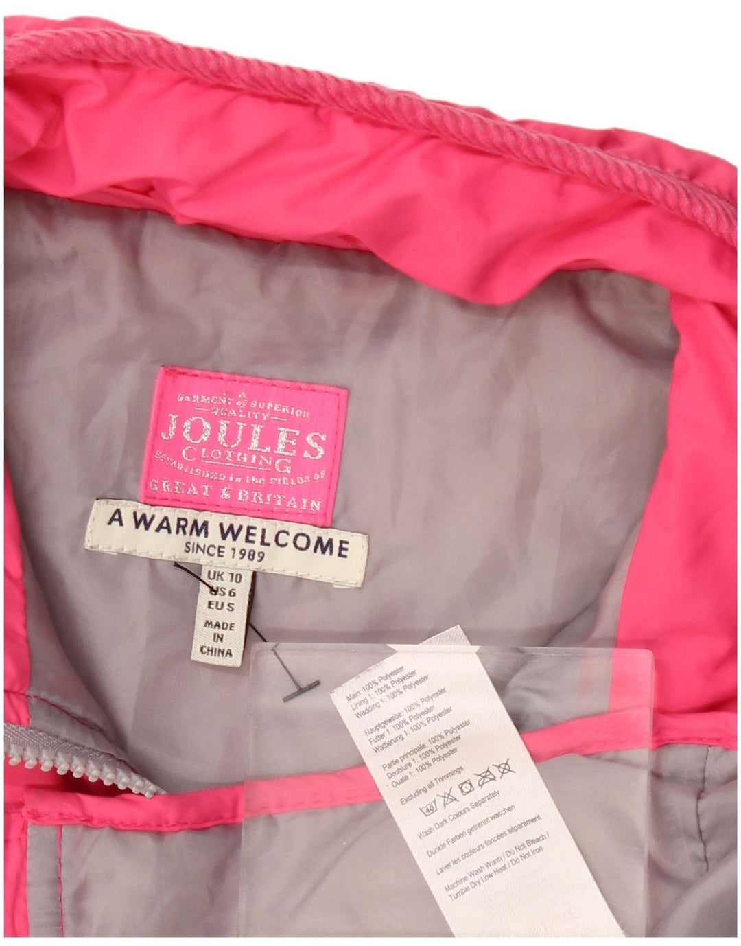 JOULES Γυναικείο Καπιτονέ Gilet UK 10 Μικρός Ροζ Πολυεστέρας