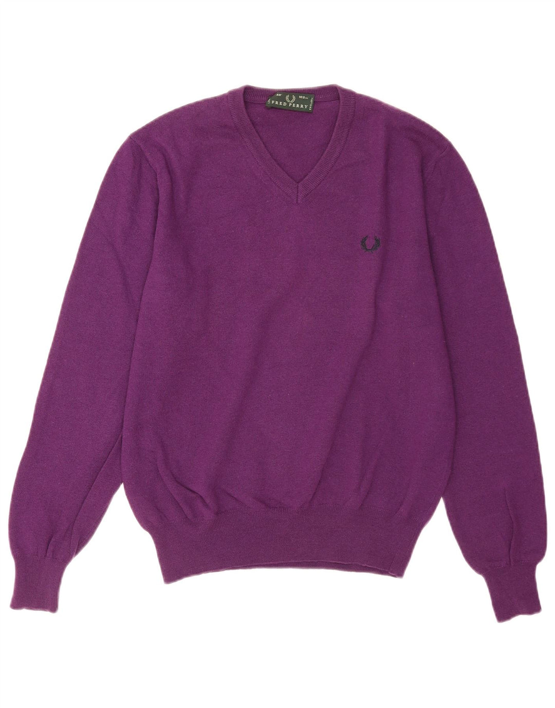 Fred Perry Ανδρικό πουλόβερ με λαιμόκοψη με λαιμόκοψη μεσαίο μωβ
