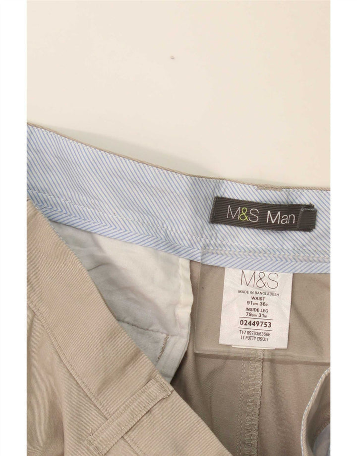 Marks & Spencer Ανδρικό ίσιο παντελόνι Chino W36 L31 Grey Polyester