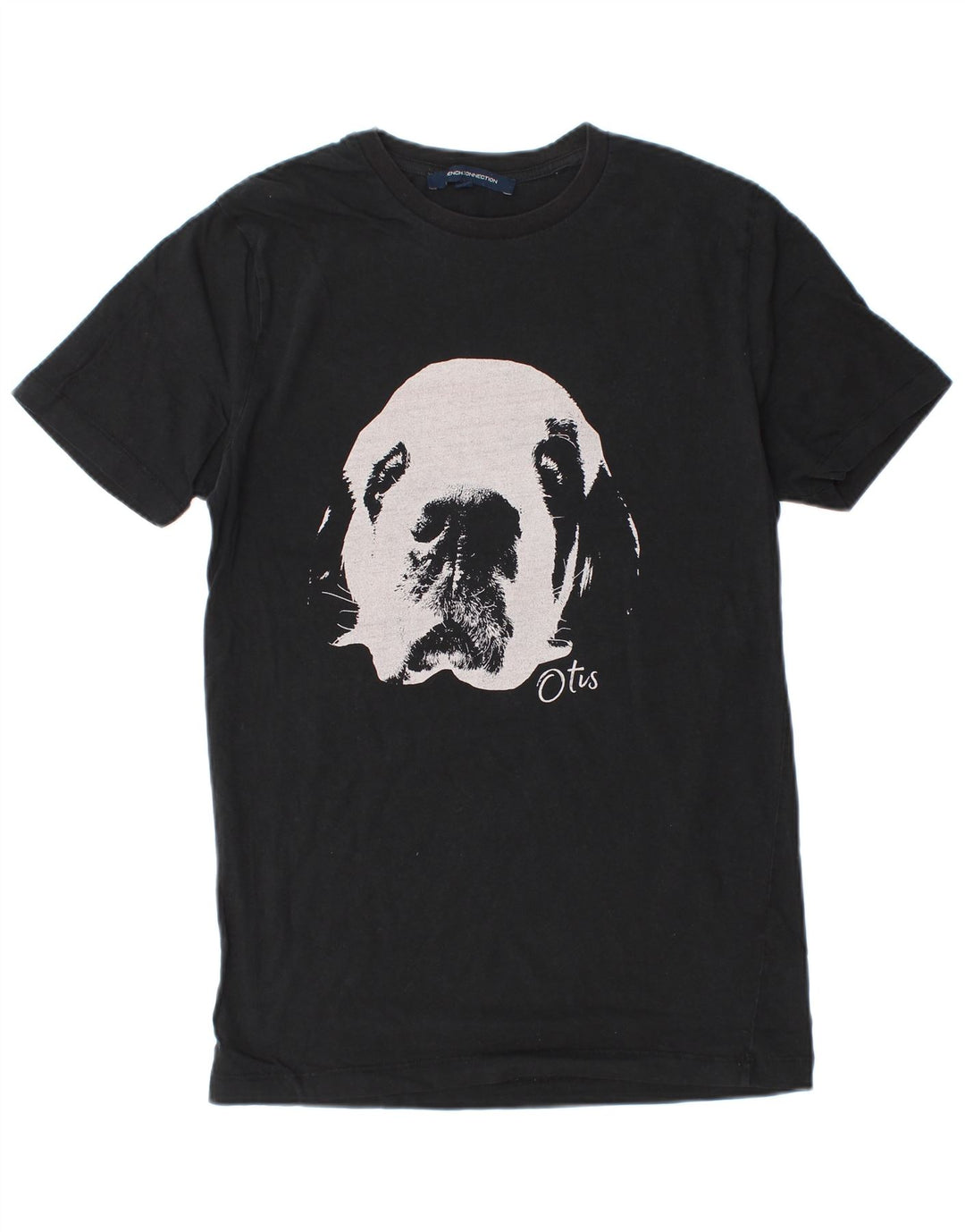 Γαλλική Connection Ανδρικό γραφικό T-Shirt Top Μικρό μαύρο βαμβακερό