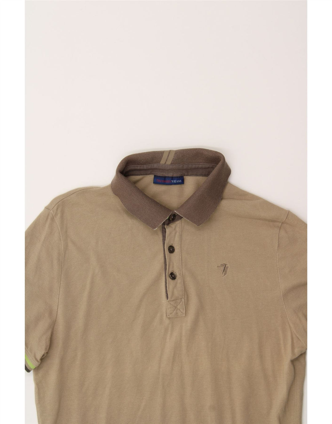 TRUSSARDI JEANS Mens Polo Shirt Small Brown Cotton Vintage Trussardi Jeans and Second-Hand Trussardi Jeans from Messina Hembry 