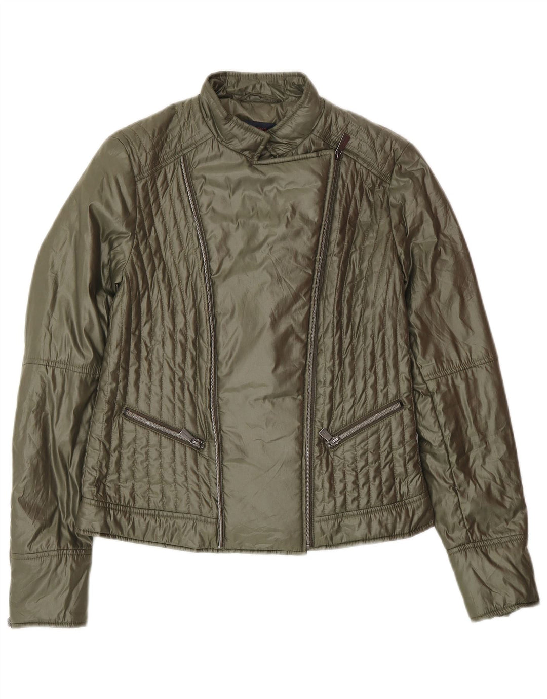 Trussardi Γυναικείο Biker Jacket IT 42 Medium Green Polyester