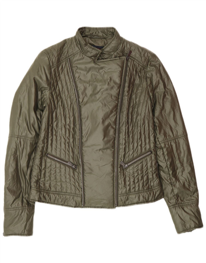 Trussardi Γυναικείο Biker Jacket IT 42 Medium Green Polyester