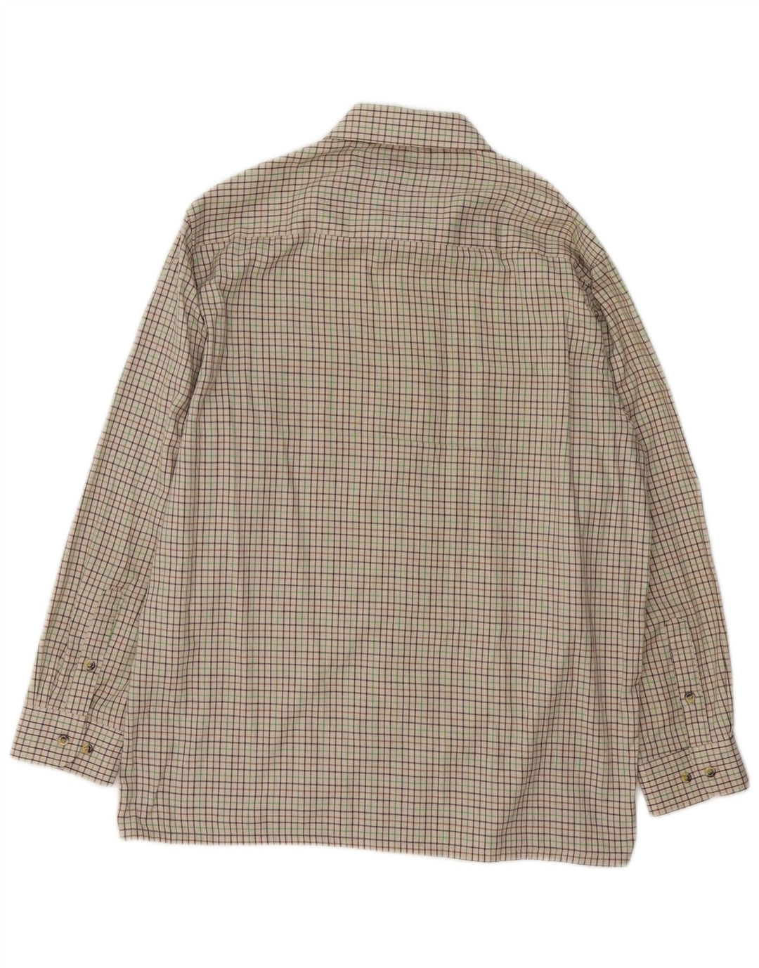 Vintage Ανδρικό Πουκάμισο Μέγεθος 16 1/2 Large Beige Check Polyester
