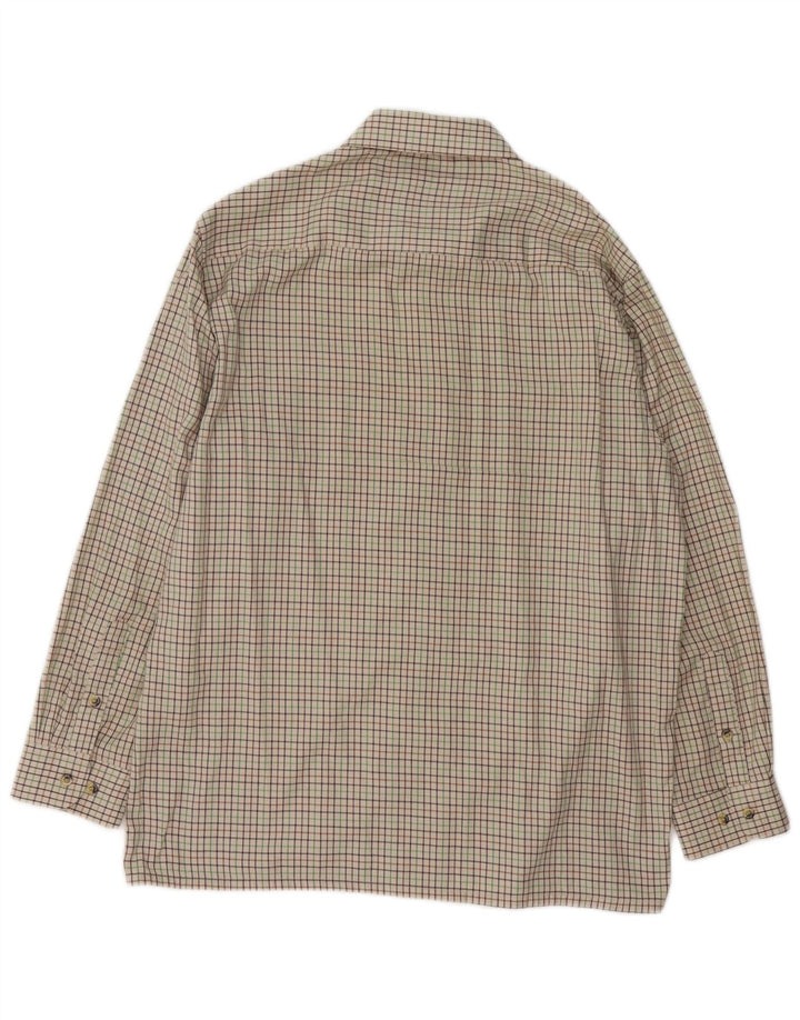 Vintage Ανδρικό Πουκάμισο Μέγεθος 16 1/2 Large Beige Check Polyester