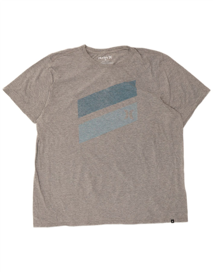 Ανδρικό γραφικό T-Shirt Hurley Top 2XL Γκρι βαμβακερό