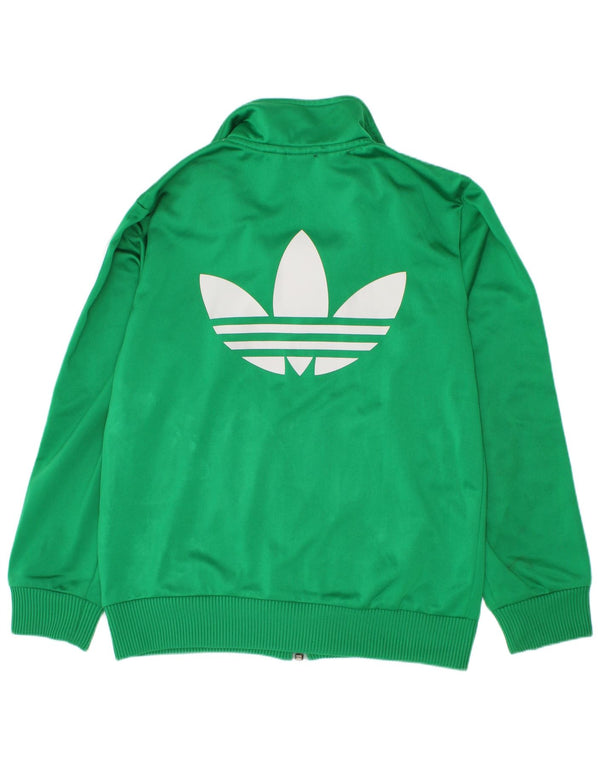 Adidas Boys Graphic αθλητική φόρμα Top Jacket 7-8 Years Green Polyester