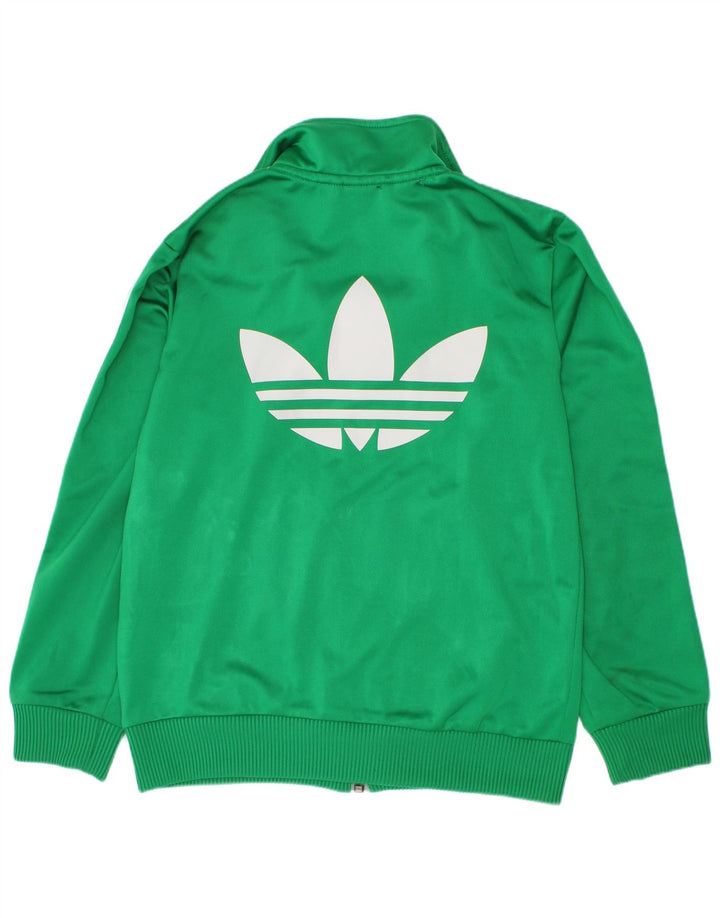 Adidas Boys Graphic αθλητική φόρμα Top Jacket 7-8 Years Green Polyester