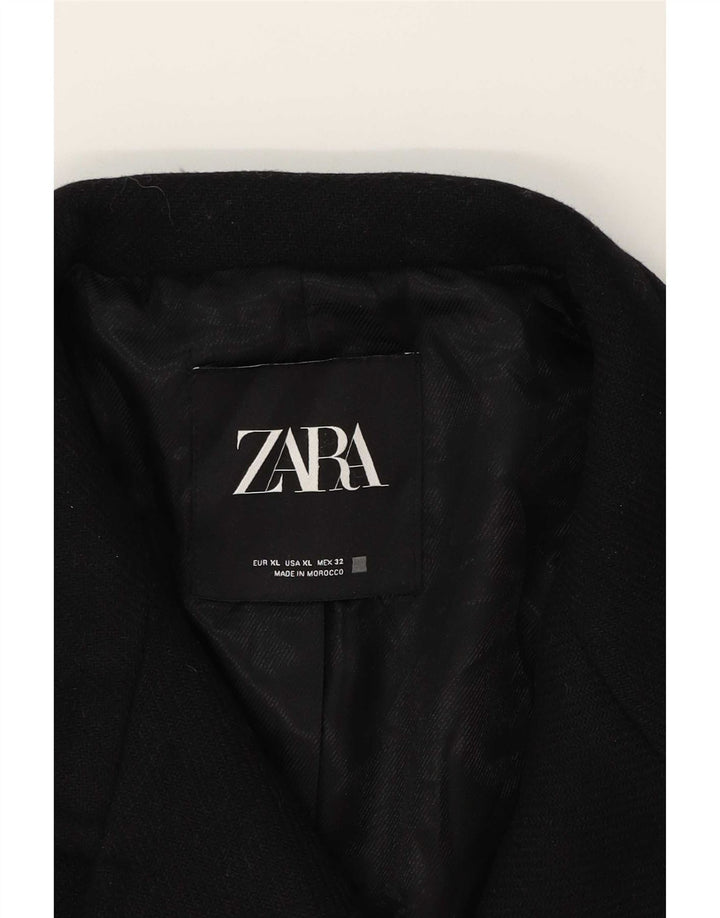 Zara Γυναικείο παλτό με διπλό στήθος UK 18 XL Μαύρο
