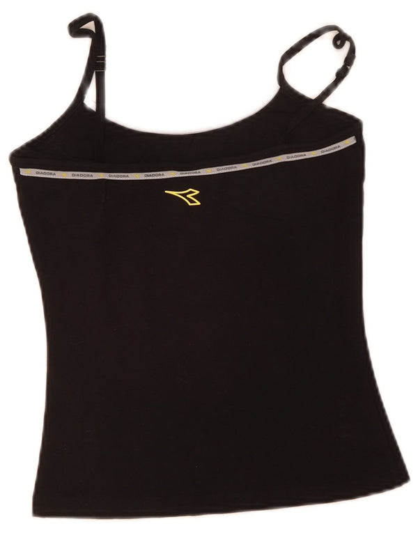 Diadora Womens Cami Top US 2 XS Μαύρο βαμβακερό
