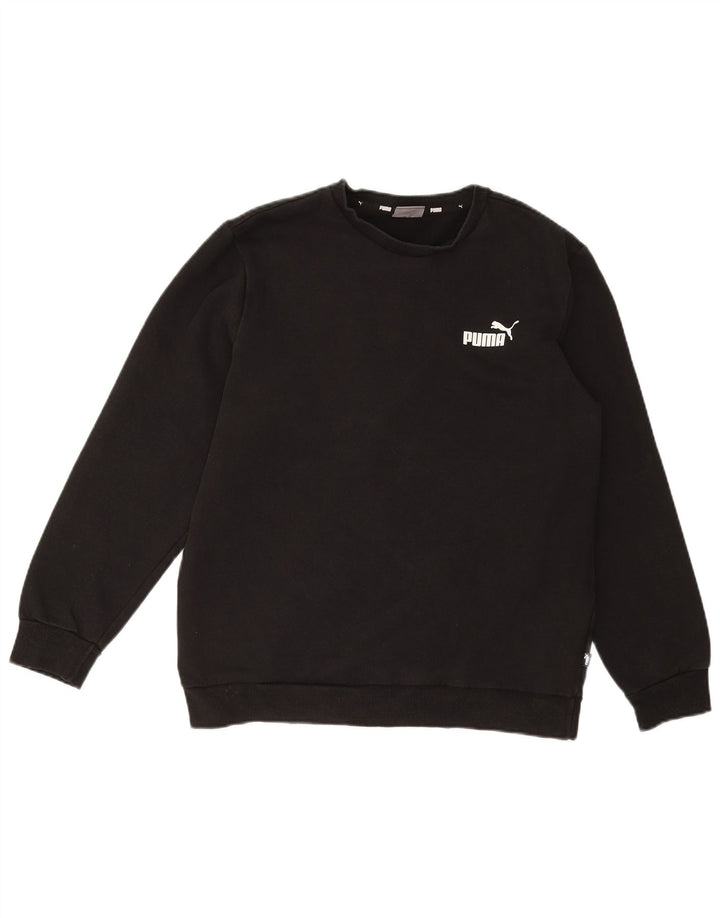 PUMA Mens Sweatshirt Jumper Large Black Cotton