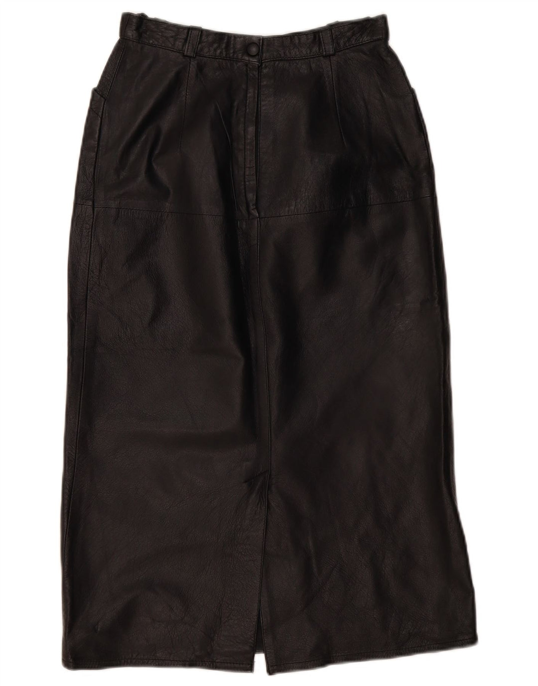 VINTAGE Γυναικεία Δερμάτινη Φούστα EU 36 Small W26 Μαύρη Δερμάτινη
