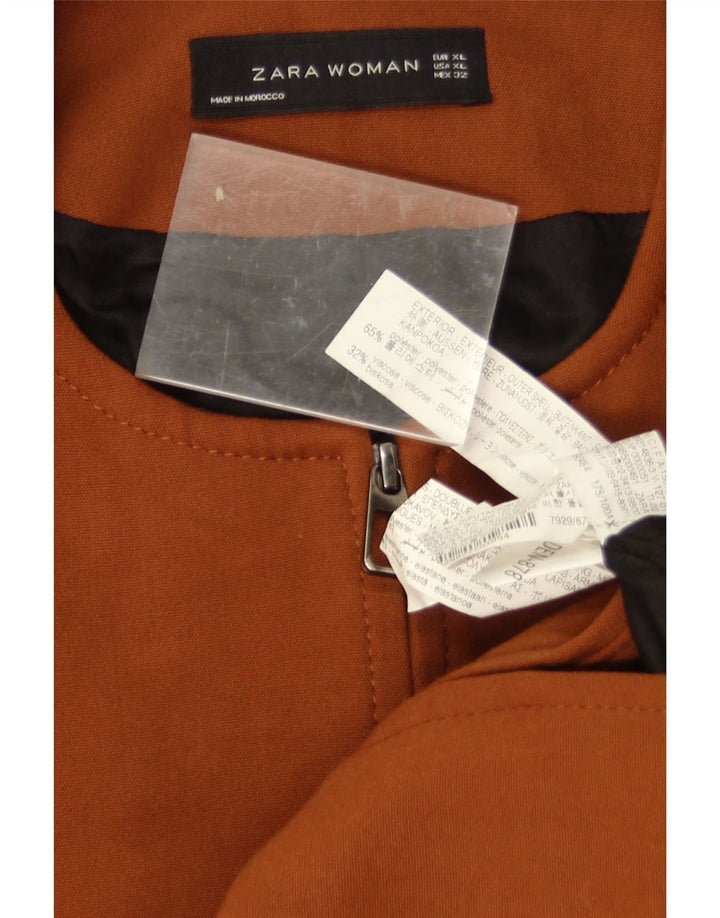Zara Γυναικείο Πανωφόρι UK 18 XL Καφέ Πολυεστέρας