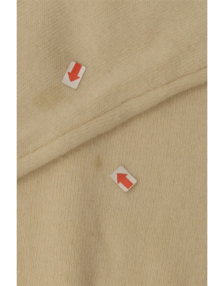 HENRY COTTONS Mens Zip Neck Jumper Sweater XL Off White Wool Vintage Henry Cottons and Second-Hand Henry Cottons from Messina Hembry 
