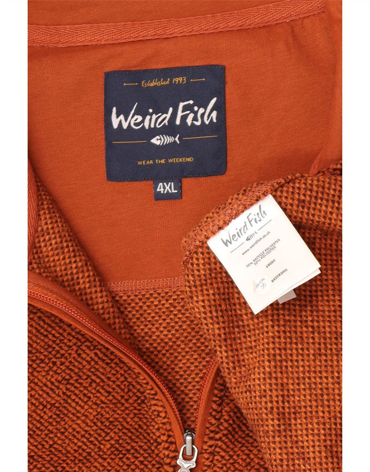 Weird Fish Mens Zip Fleece Jumper 4XL καφέ πολυεστέρας