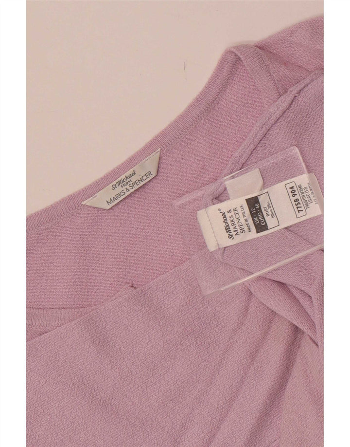 Marks & Spencer Womens St. Michael Top 3/4 μανίκια UK 12 Medium Purple