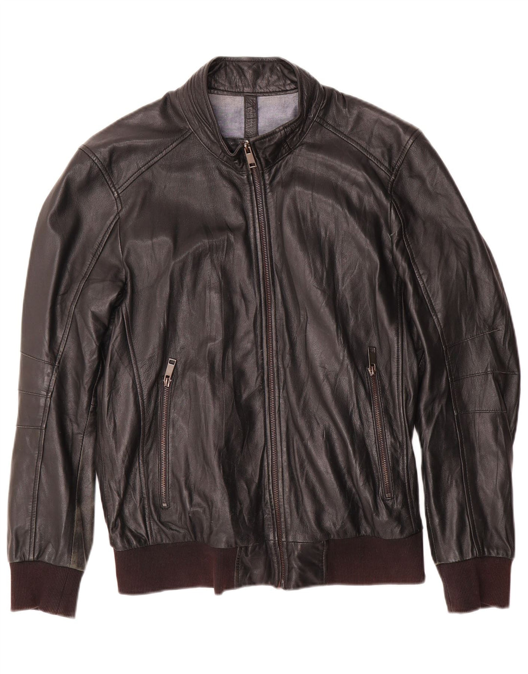 CONBIPEL Ανδρικό Δερμάτινο Μπουφάν IT 52 Μεγάλο Δερμάτινο Μαύρο