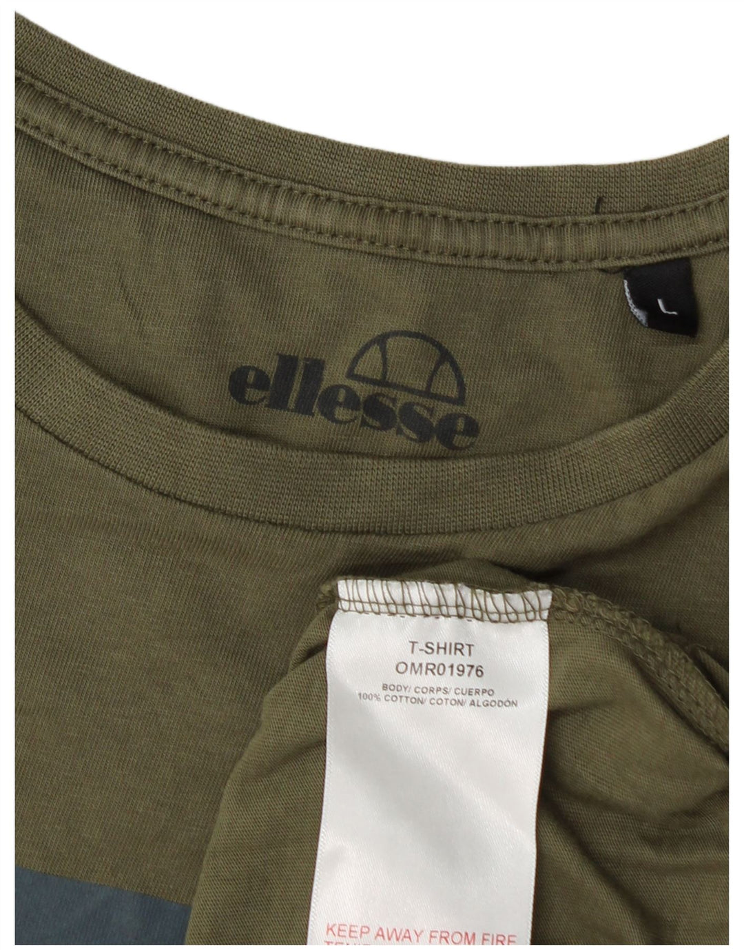 Ανδρικό γραφικό T-Shirt Ellesse Top Large Khaki Βαμβακερό