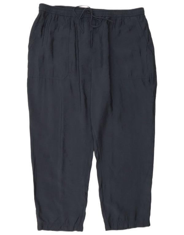 Zara Γυναικείο Straight Cropped Παντελόνι 2XL W34 L26 Navy Blue Modal
