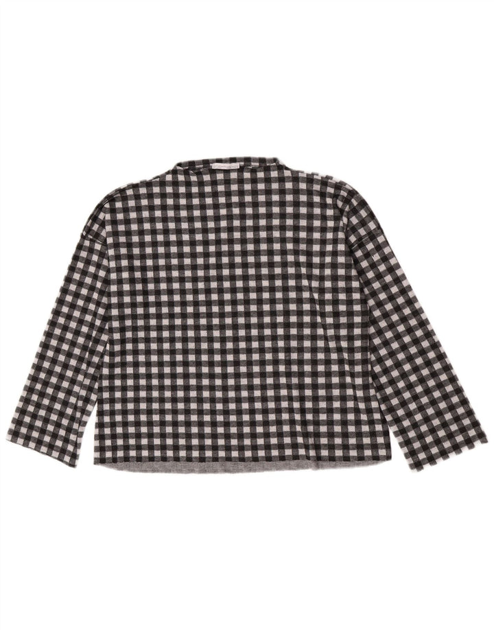 Zara γυναικείο υπερμεγέθη μακρυμάνικο UK 10 Small Black Gingham Polyester