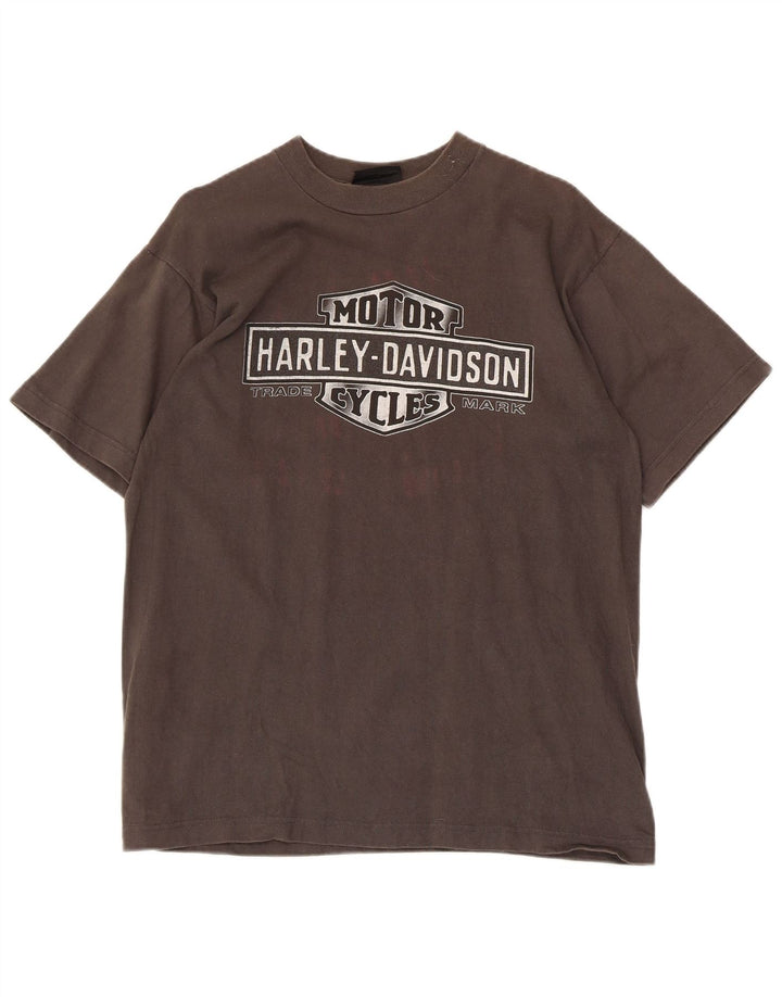 Ανδρικό γραφικό T-Shirt Harley Davidson Τοπ μεσαίο γκρι βαμβακερό
